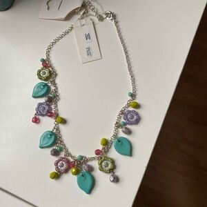 Colorful Floral Charm Necklace